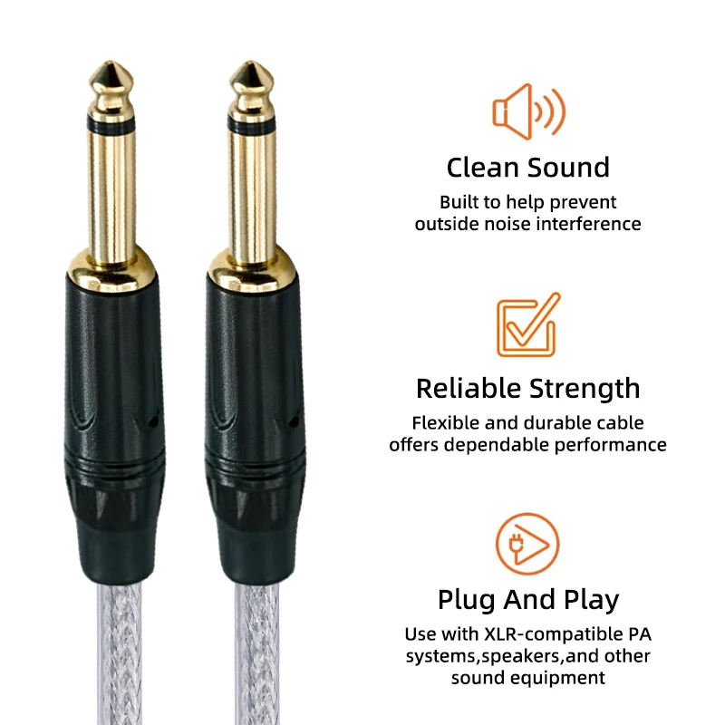 GOLLEY LION 6.35mm TS Mono Cable (Hi-Res) – Enhances Hi-Fi Mono Sound, for Keyboard Instrument/Speaker
GOLLEY LION 6.35mm TS Mono Cable (Hi-Res) – Enhances Hi-Fi Mono Sound, for Keyboard Instrument/Speaker
