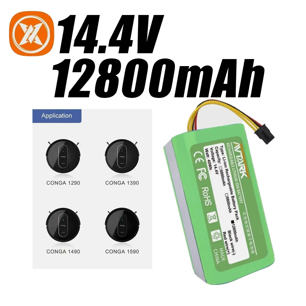 14.4V 2600mAh Lithium-ion Battery For Cecotec Conga 1290 1390 1490 1590 Robot Vacuum Cleaner Battery Gutrend Echo 520
14.4V 2600mAh Lithium-ion Battery For Cecotec Conga 1290 1390 1490 1590 Robot Vacuum Cleaner Battery Gutrend Echo 520