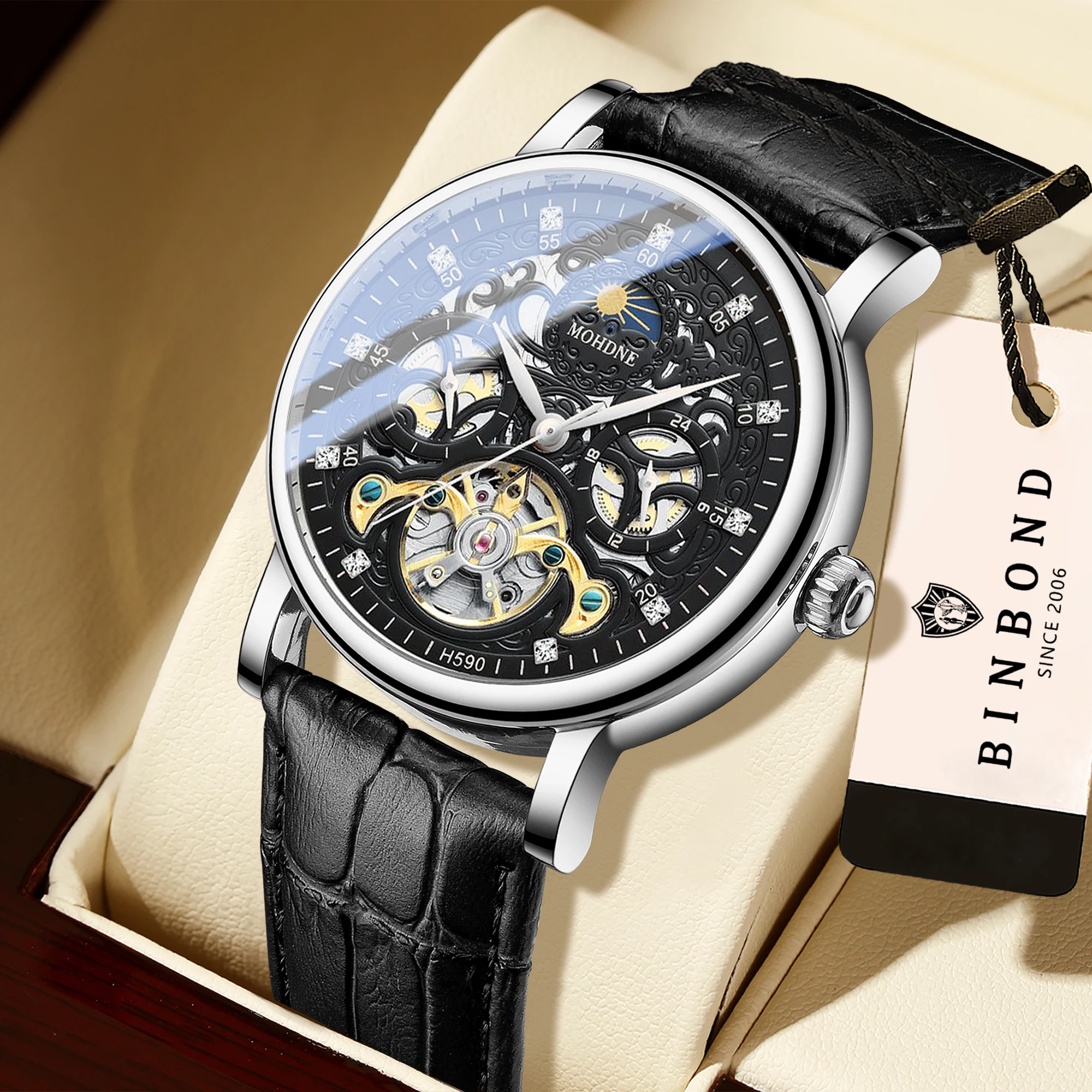 BINBOND Luxury Mechanical Wristwatches For Men Luminous Skeleton Waterproof Automatic Tourbillon men's Watch Casual Reloj
BINBOND Luxury Mechanical Wristwatches For Men Luminous Skeleton Waterproof Automatic Tourbillon men's Watch Casual Reloj