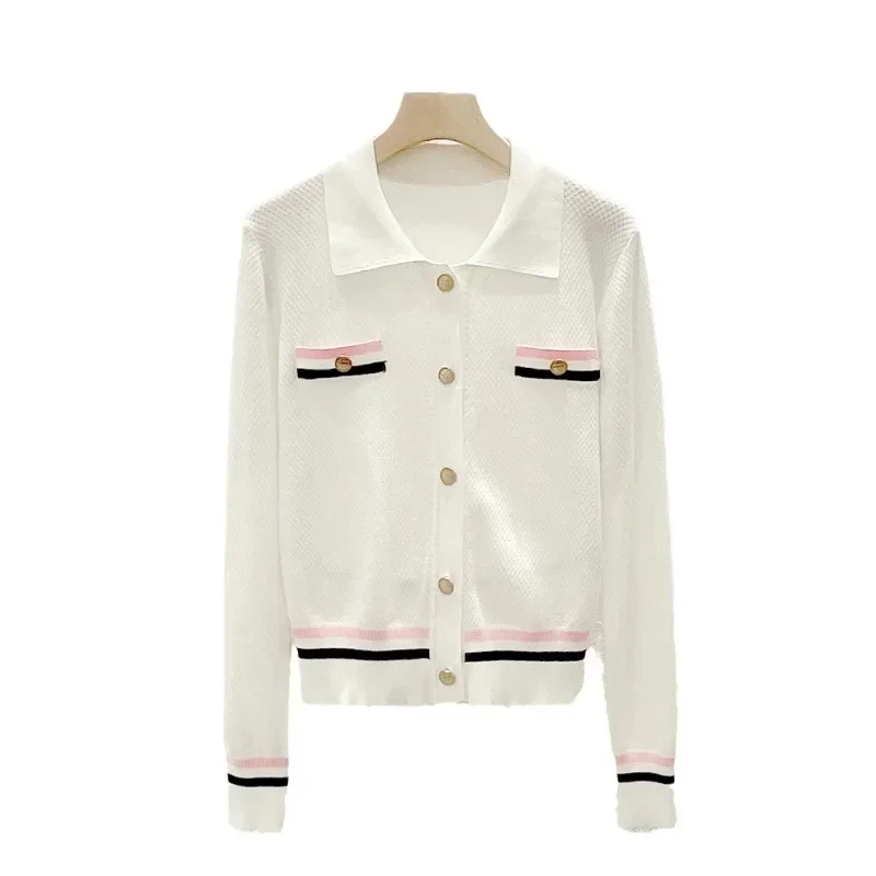 Spring Fall A Y2K Aesthetic Vintage Striped Knitted Cardigan Korean Sweet All-Match Tops Jumpers Women Harajuku Kpop Sweater
Spring Fall A Y2K Aesthetic Vintage Striped Knitted Cardigan Korean Sweet All-Match Tops Jumpers Women Harajuku Kpop Sweater