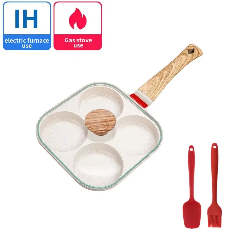 Non Stick 4-Cup Egg Frying Pan with flipping Lid Aluminum Pancake Egg Cooker with Spatula and Brush Burgers Omelet Cooking Pan
Non Stick 4-Cup Egg Frying Pan with flipping Lid Aluminum Pancake Egg Cooker with Spatula and Brush Burgers Omelet Cooking Pan