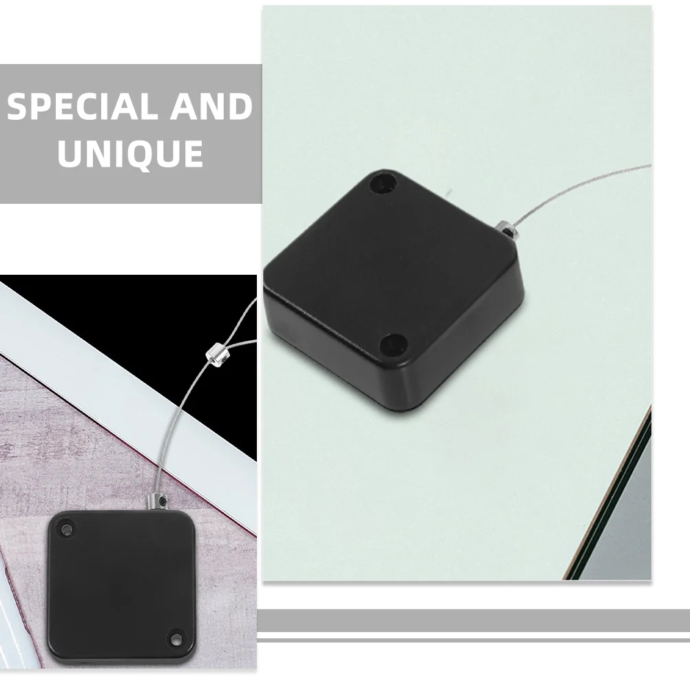 Retractable Cable Lock Case Black Anti-Lost Wire Box for Electronics Security Display Wire Retraction