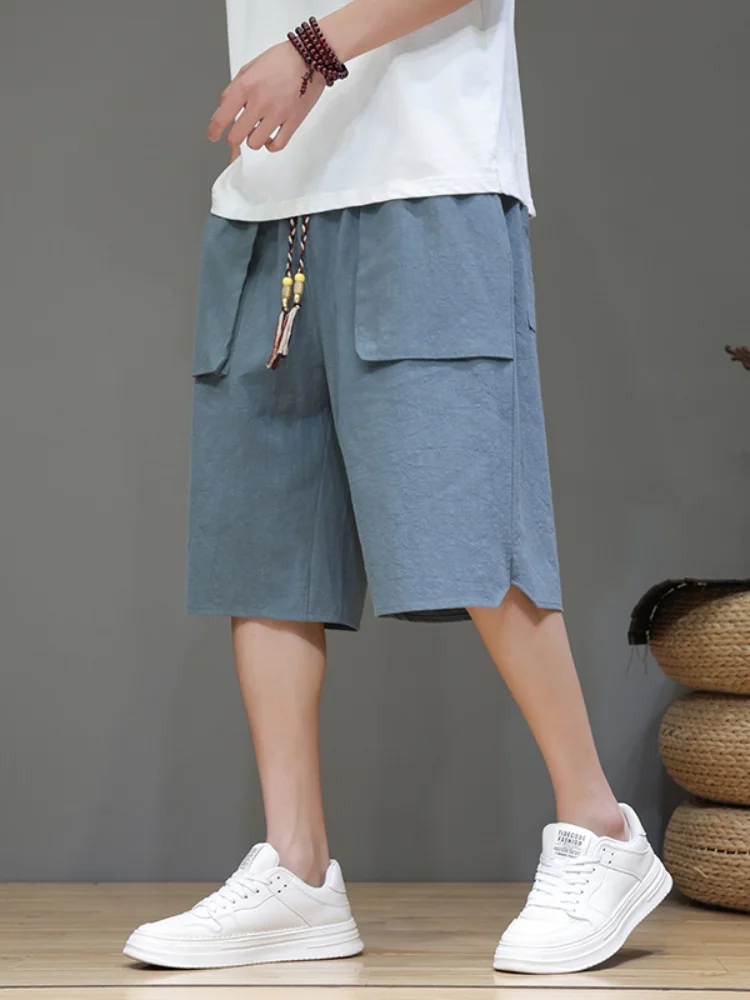 Men's Summer Lightweight Linen Cotton Shorts Casual Loose Fit Five-Quarter Length Comfortable Breathable Straight Leg Pants
Men's Summer Lightweight Linen Cotton Shorts Casual Loose Fit Five-Quarter Length Comfortable Breathable Straight Leg Pants