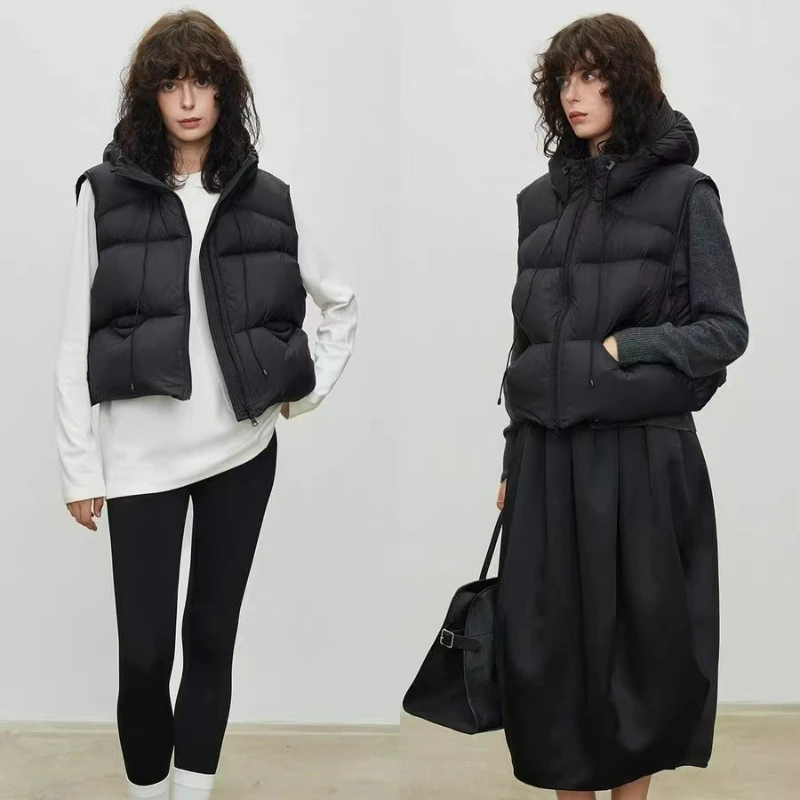 2026 Autumn/winter New Fashion Loose Cotton Vest Waistcoat Hooded Warm Jacket European and American Style Down Cotton Vest Women
2026 Autumn/winter New Fashion Loose Cotton Vest Waistcoat Hooded Warm Jacket European and American Style Down Cotton Vest Women