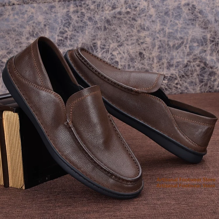Men's Dark Brown Leather Loafers Round Toe Slip-On Lightweight Flat Sole Casual Shoes Business Driving Walking Flats Shoes
Men's Dark Brown Leather Loafers Round Toe Slip-On Lightweight Flat Sole Casual Shoes Business Driving Walking Flats Shoes