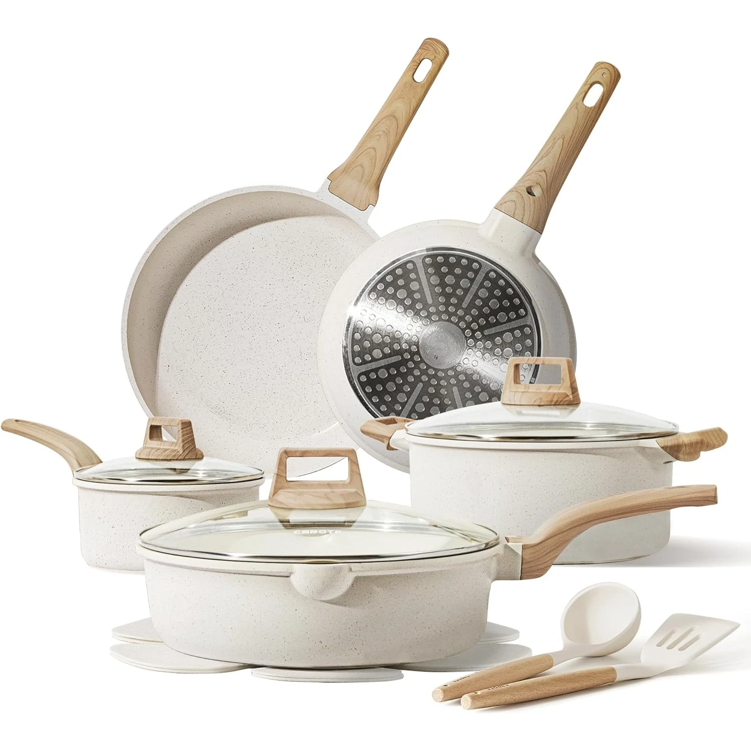 14 Pcs Pots and Pans Set Nonstick,Cookware Set Kitchen Cooking Set with Utensil and Pan Protectors
14 Pcs Pots and Pans Set Nonstick,Cookware Set Kitchen Cooking Set with Utensil and Pan Protectors