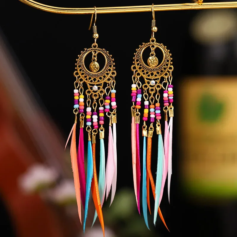 2024 Trend Bohemian Feather Dangle Earrings Handmade Long Tassel Colorful Beads Earning Jewellery for Women Fashion Accessories
2024 Trend Bohemian Feather Dangle Earrings Handmade Long Tassel Colorful Beads Earning Jewellery for Women Fashion Accessories
