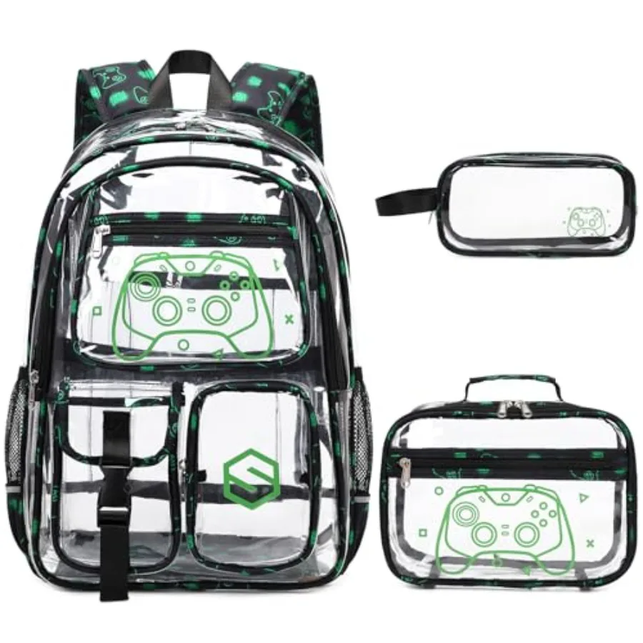 3PCS Cool Luminous Clear Backpack for Boys Gamer Bookbag for School See Through PVC Transparent Backpacks with Lunch Bag Pencil
3PCS Cool Luminous Clear Backpack for Boys Gamer Bookbag for School See Through PVC Transparent Backpacks with Lunch Bag Pencil