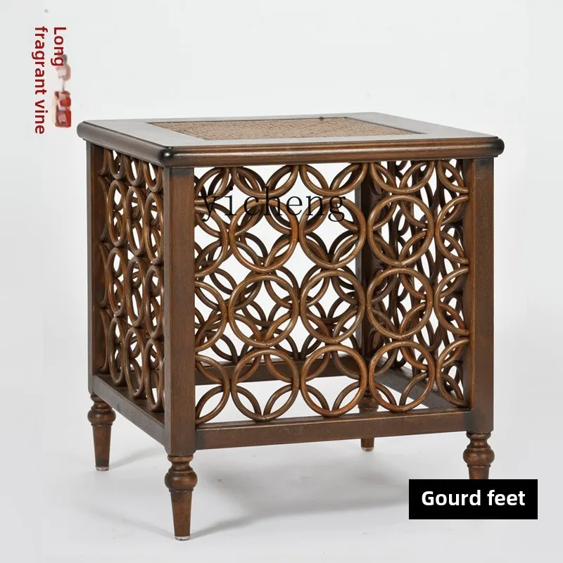 ZC rattan solid wood square coffee table, retro balcony small table pastoral living room classical tea table
ZC rattan solid wood square coffee table, retro balcony small table pastoral living room classical tea table