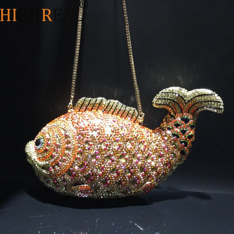 Вечерние сумки с кристаллами в форме золотой рыбки, женские великолепные металлические клатчи с бриллиантами, женские уникальные сумки для свадебной вечеринки
Вечерние сумки с кристаллами в форме золотой рыбки, женские великолепные металлические клатчи с бриллиантами, женские уникальные сумки для свадебной вечеринки