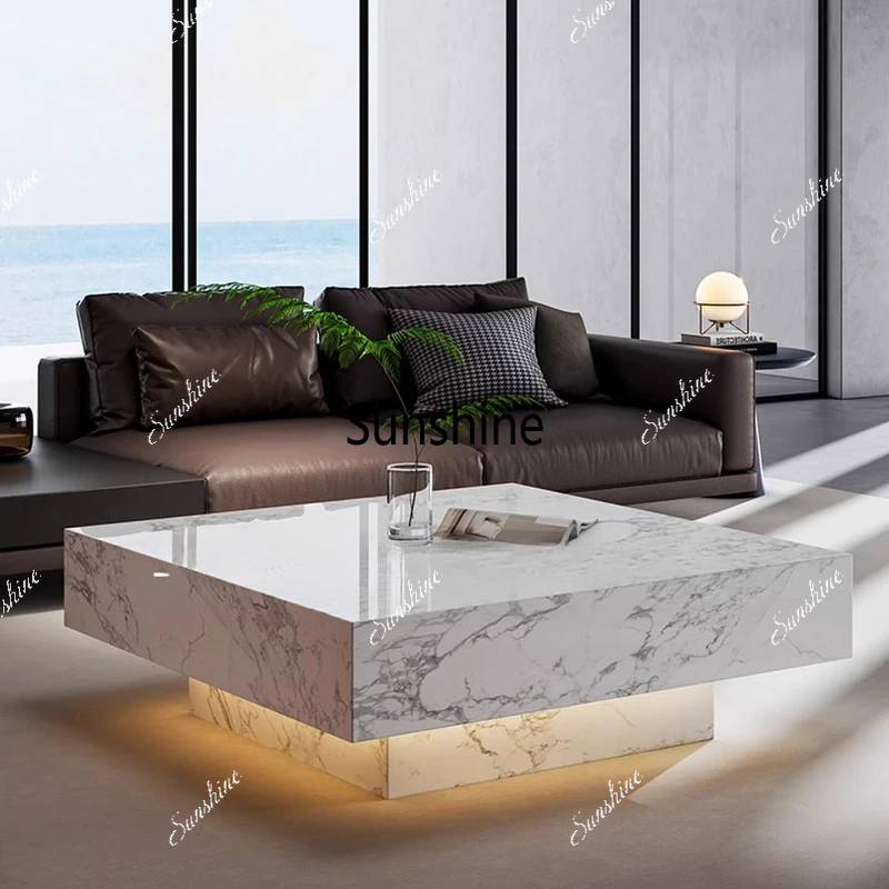 Italian minimalist small apartment square coffee table high sense
Italian minimalist small apartment square coffee table high sense