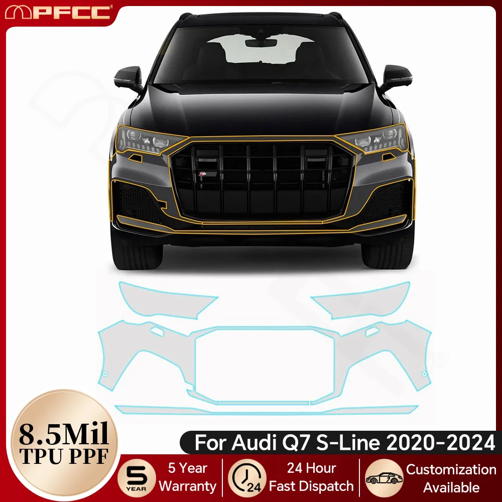 For Audi Q7 S-Line 2020-2024 8.5Mil TPU Paint Protection Film Pre-cut PPF Bra Car Body Bumper Anti-Scratch Clear Kit Resistant
For Audi Q7 S-Line 2020-2024 8.5Mil TPU Paint Protection Film Pre-cut PPF Bra Car Body Bumper Anti-Scratch Clear Kit Resistant