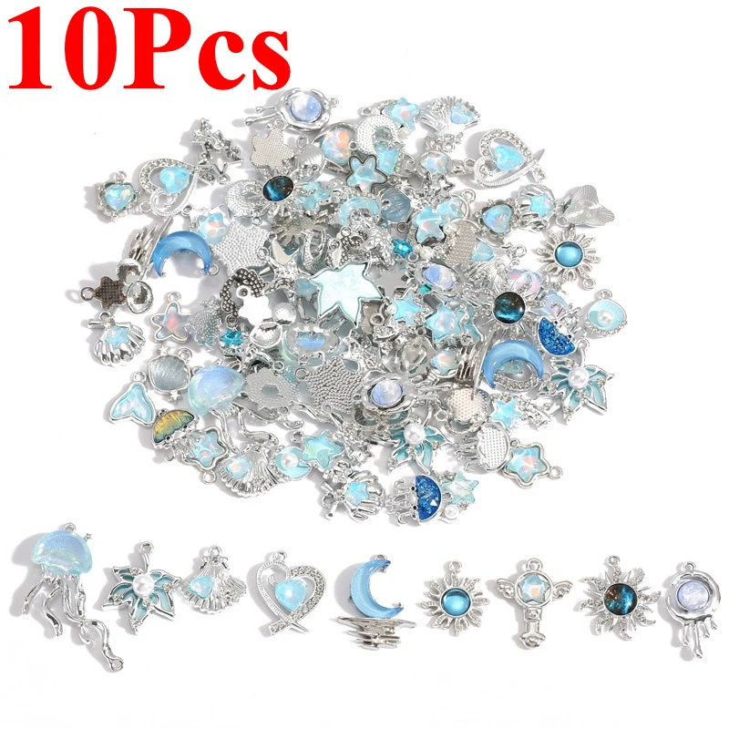 10Pcs Silver-plated Alloy Crystal Star Moon Sun Charms Pendant Fashion Necklace Earrings DIY Handmade Jewelry Making
10Pcs Silver-plated Alloy Crystal Star Moon Sun Charms Pendant Fashion Necklace Earrings DIY Handmade Jewelry Making