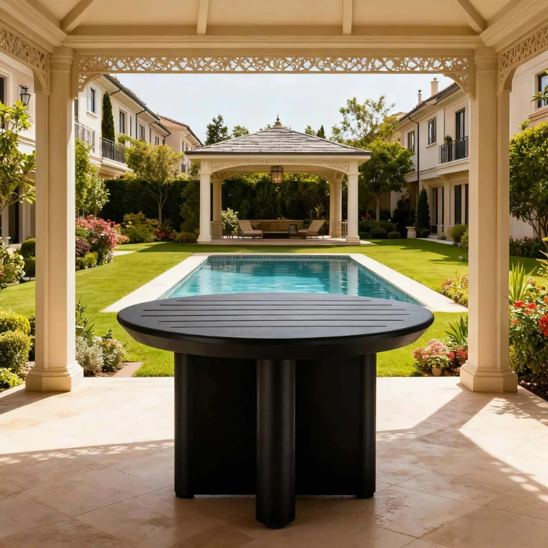 Deluxe outdoor dining table and chair set, garden courtyard furniture set, high-end side table
Deluxe outdoor dining table and chair set, garden courtyard furniture set, high-end side table