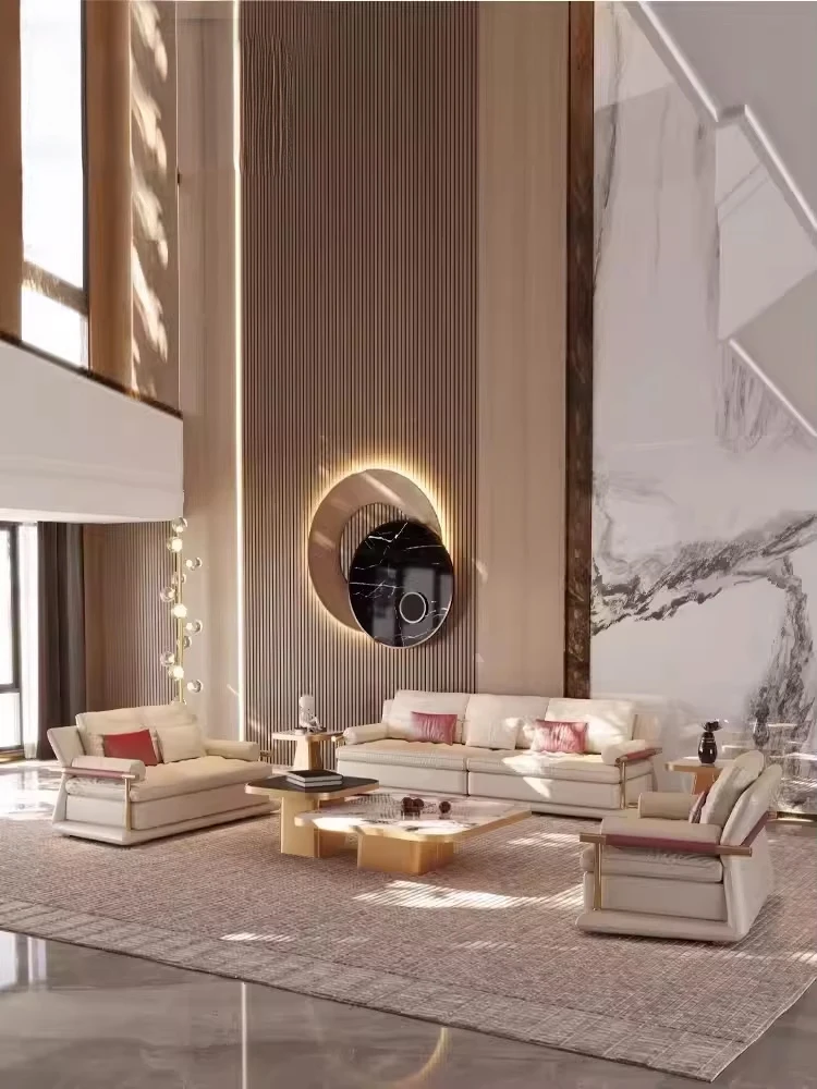 Postmodern light luxury new Chinese leather single sofa large space luxury villa living room linear
Postmodern light luxury new Chinese leather single sofa large space luxury villa living room linear