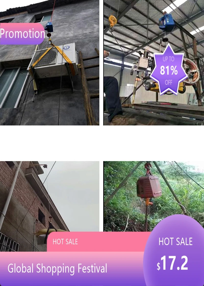 88442025 Портативная электрическая таль объемом 500 кг, 220 В, краны из стальной троса, подъемник для домашнего использования
88442025 Портативная электрическая таль объемом 500 кг, 220 В, краны из стальной троса, подъемник для домашнего использования