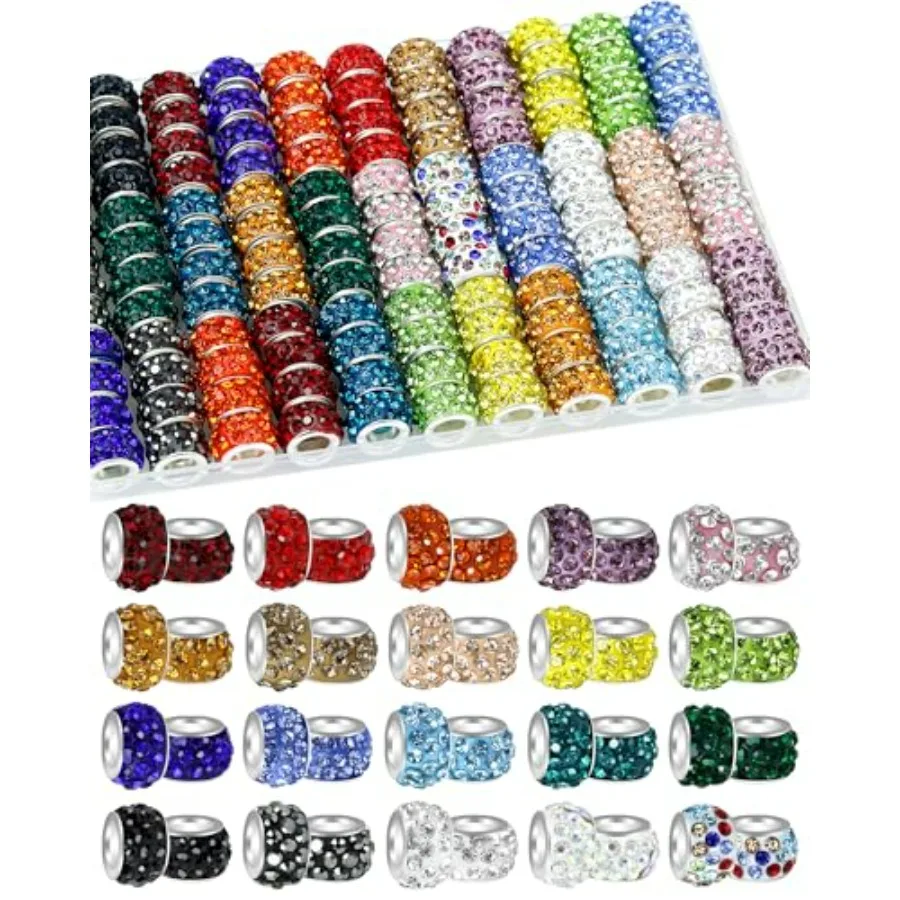 PCS Rhinestone Large Hole Beads for Jewelry Making, 20 Colors Rhinestone European Bead Bulk Spacer Beads for Beadable Pens, DIY
PCS Rhinestone Large Hole Beads for Jewelry Making, 20 Colors Rhinestone European Bead Bulk Spacer Beads for Beadable Pens, DIY