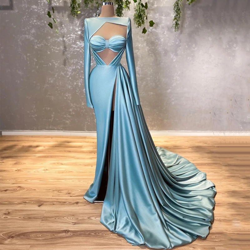 Thinyfull Sexy Prom Evening Dresses Blue Mermaid Long Sleeves Floor Length Party Dress High Split Cocktail Prom Gowns Plus Size
Thinyfull Sexy Prom Evening Dresses Blue Mermaid Long Sleeves Floor Length Party Dress High Split Cocktail Prom Gowns Plus Size