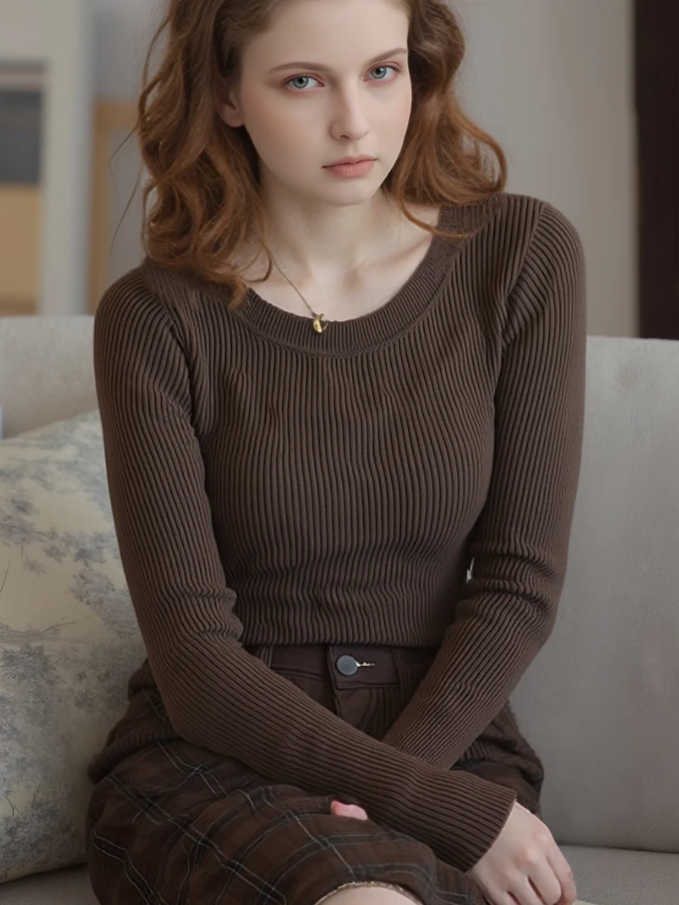 2025 Autumn Winter Slim Fit Women's Long Sleeve Pullover Sweater Short Solid Color Crew Neck Knitted Top Fall Elegant Knitwear
2025 Autumn Winter Slim Fit Women's Long Sleeve Pullover Sweater Short Solid Color Crew Neck Knitted Top Fall Elegant Knitwear