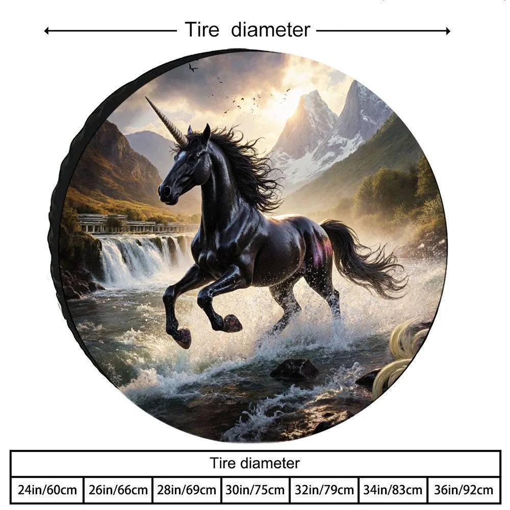 Чехол для запасного колеса Black Unicorn Waterfall с изображением фантастического коня, полиэстеровый защитный чехол для колес
Чехол для запасного колеса Black Unicorn Waterfall с изображением фантастического коня, полиэстеровый защитный чехол для колес