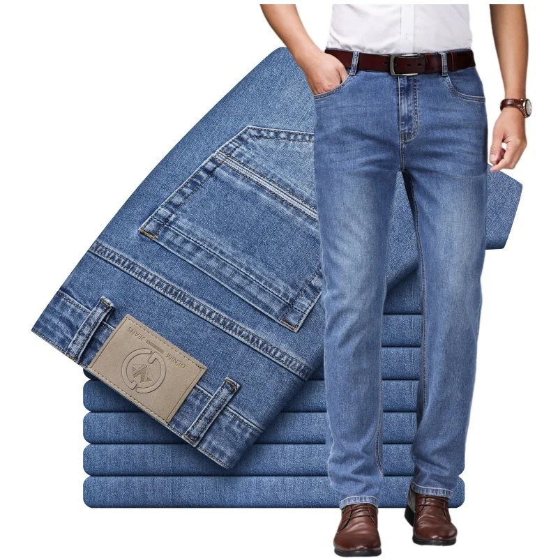 2026 Summer Brand Lightweight Cotton Stretch Men's Fit Straight Jeans Business Casual High Waist Quality Light Colored Pants
2026 Summer Brand Lightweight Cotton Stretch Men's Fit Straight Jeans Business Casual High Waist Quality Light Colored Pants