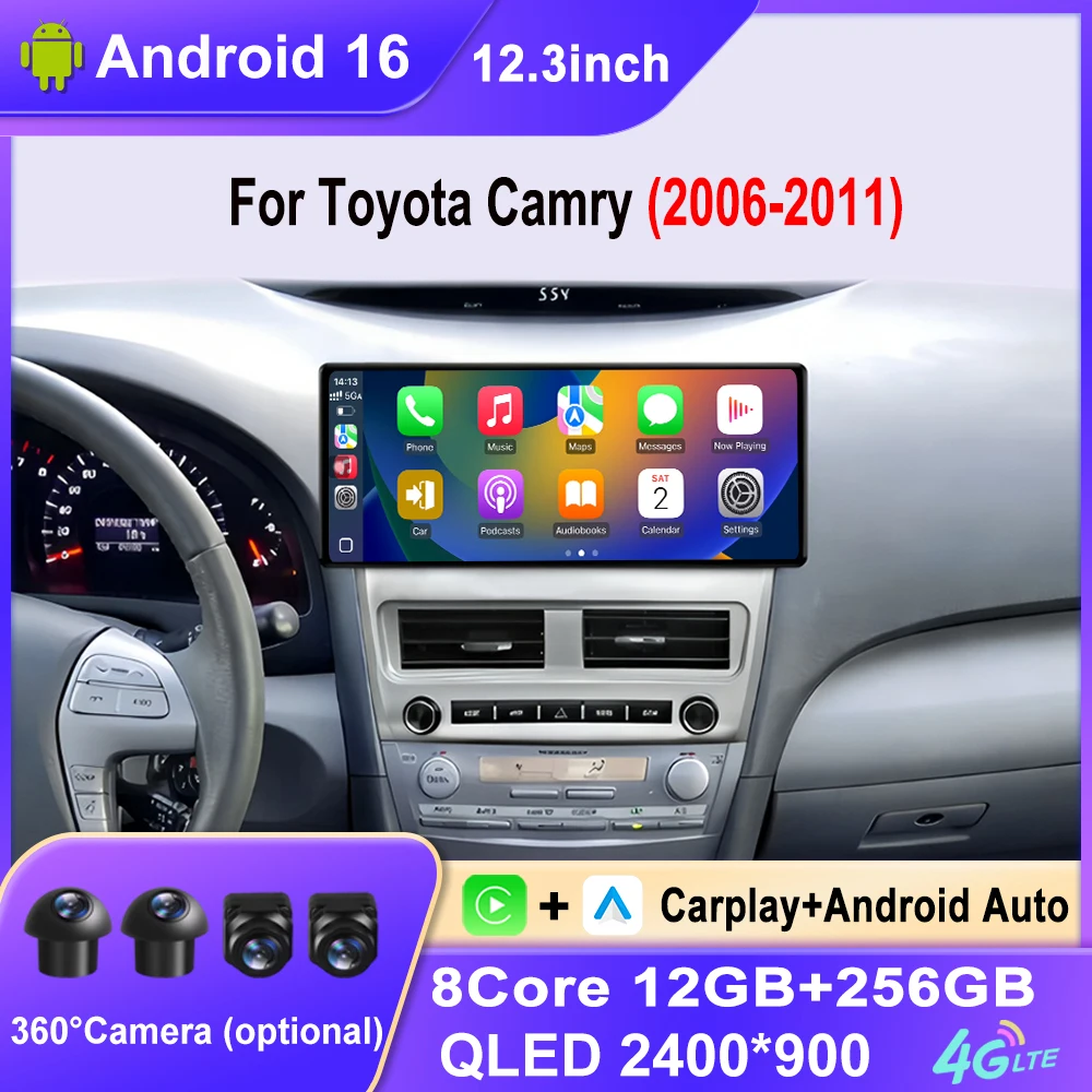 12.3 inch For Toyota Camry 2006-2011 Android 16 Car Radio Multimedia Wireless CarPlay 4G WIFI GPS Navigation Head Unit Screen
12.3 inch For Toyota Camry 2006-2011 Android 16 Car Radio Multimedia Wireless CarPlay 4G WIFI GPS Navigation Head Unit Screen