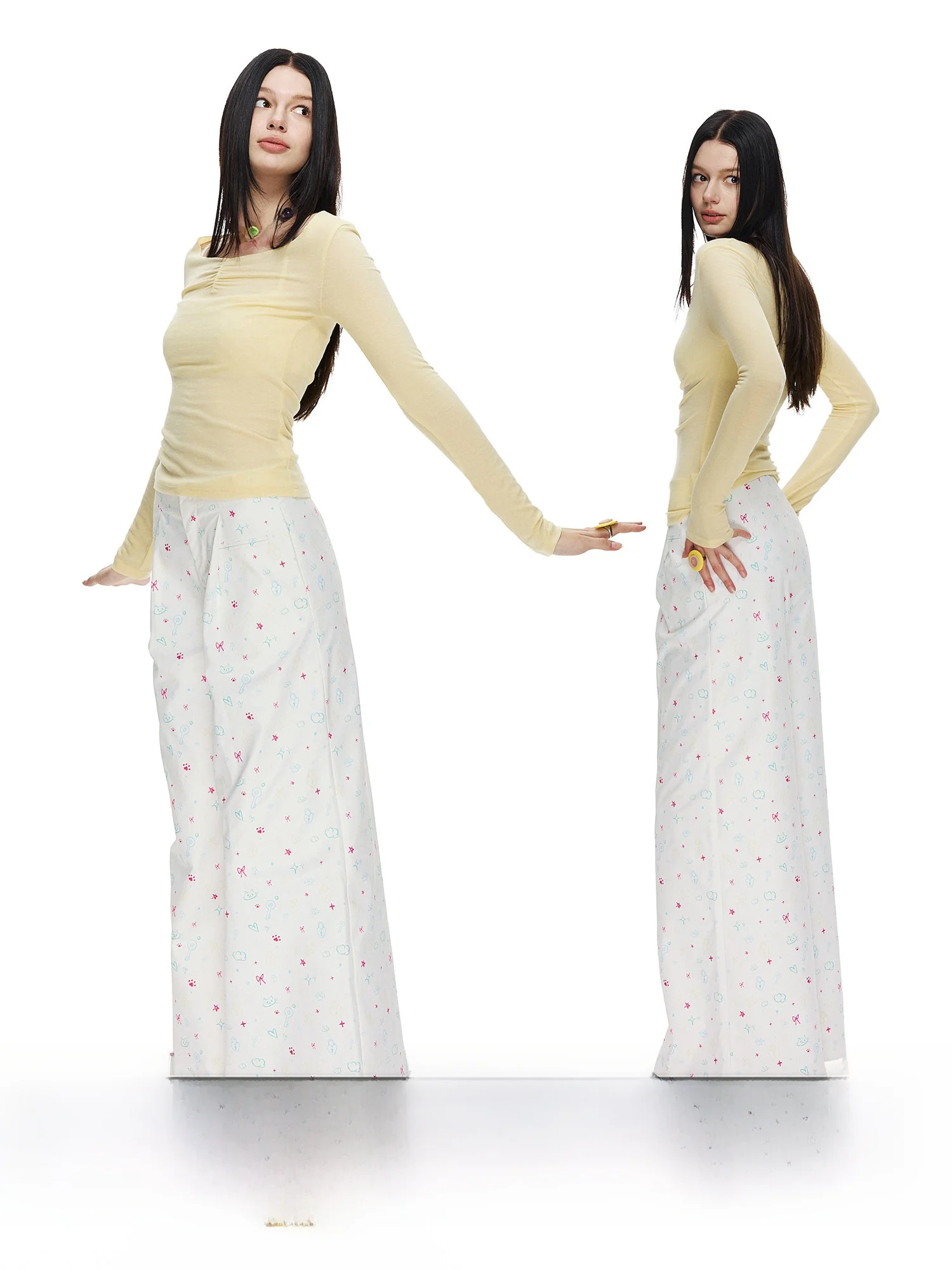 NECY Original Heart Print Wide Leg Pants Casual High Waist Polyester Fiber Spring Unique Sweet Flared Pants Women
NECY Original Heart Print Wide Leg Pants Casual High Waist Polyester Fiber Spring Unique Sweet Flared Pants Women