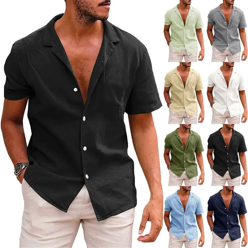 Men's Cotton Linen Short Sleeve Shirt Collared Casual Comfortable Breathable Color Fashionable Inner Wear for Summer
Men's Cotton Linen Short Sleeve Shirt Collared Casual Comfortable Breathable Color Fashionable Inner Wear for Summer