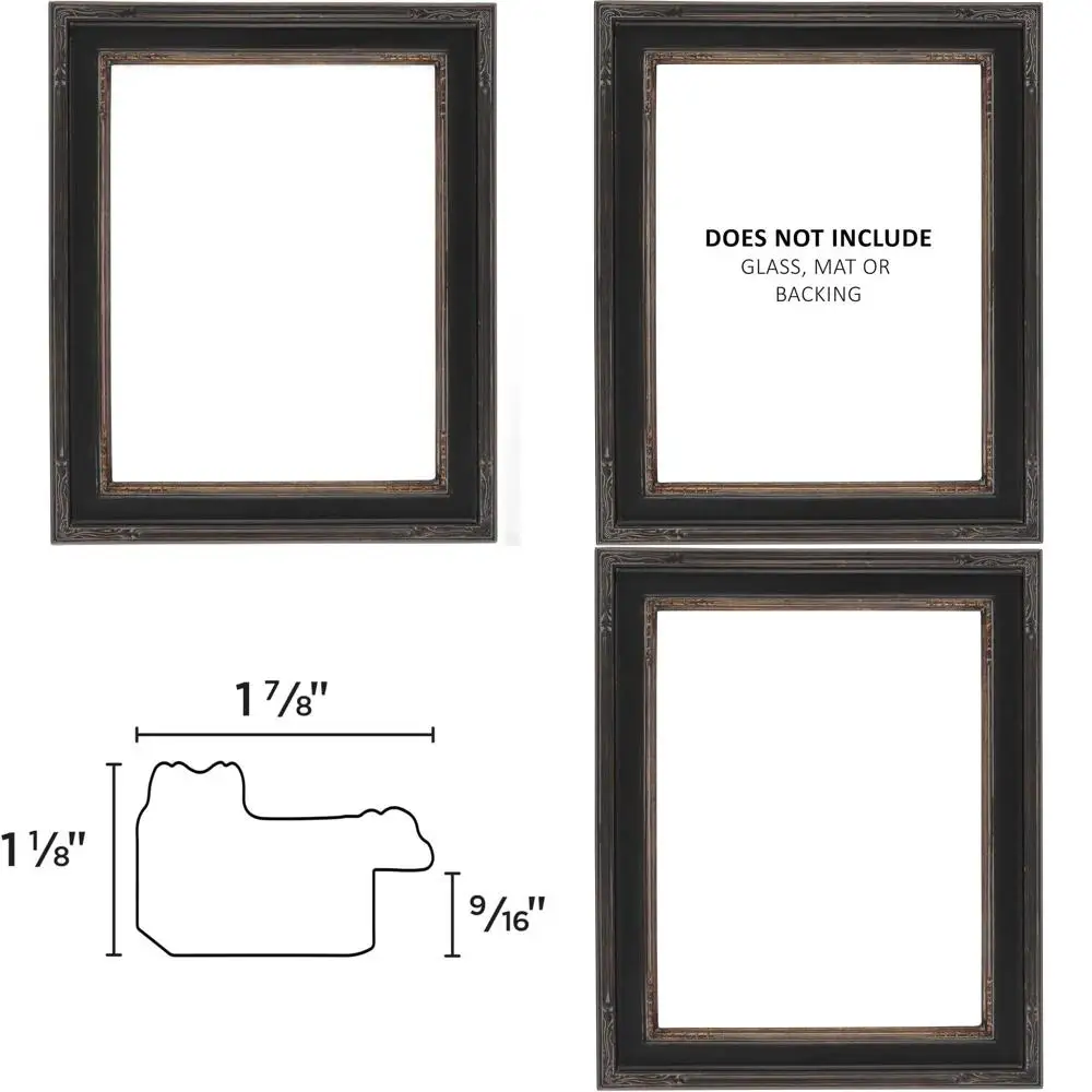 Elegant Black/Gold 8x10 Wood Frame, Hand-Leafed, One Piece Design, No Mat or Glass, Ideal for Gallery Walls or Prints
Elegant Black/Gold 8x10 Wood Frame, Hand-Leafed, One Piece Design, No Mat or Glass, Ideal for Gallery Walls or Prints