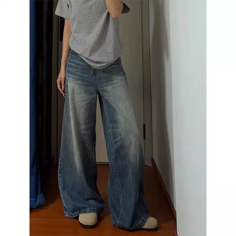 Y2K Washed Wide Leg Jeans Women Summer Retro High Waisted Loose Fitting Slimming Straight Leg Floor Length Pants
Y2K Washed Wide Leg Jeans Women Summer Retro High Waisted Loose Fitting Slimming Straight Leg Floor Length Pants