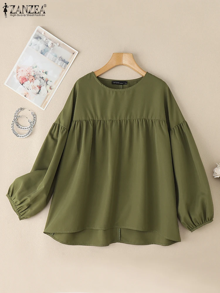 ZANZEA Casual Loose Gathered Detail Tunic Tops Womens Solid Color O-Neck Fashion Blouses 2025 Summer Lantern Sleeve Blusas Mujer
ZANZEA Casual Loose Gathered Detail Tunic Tops Womens Solid Color O-Neck Fashion Blouses 2025 Summer Lantern Sleeve Blusas Mujer