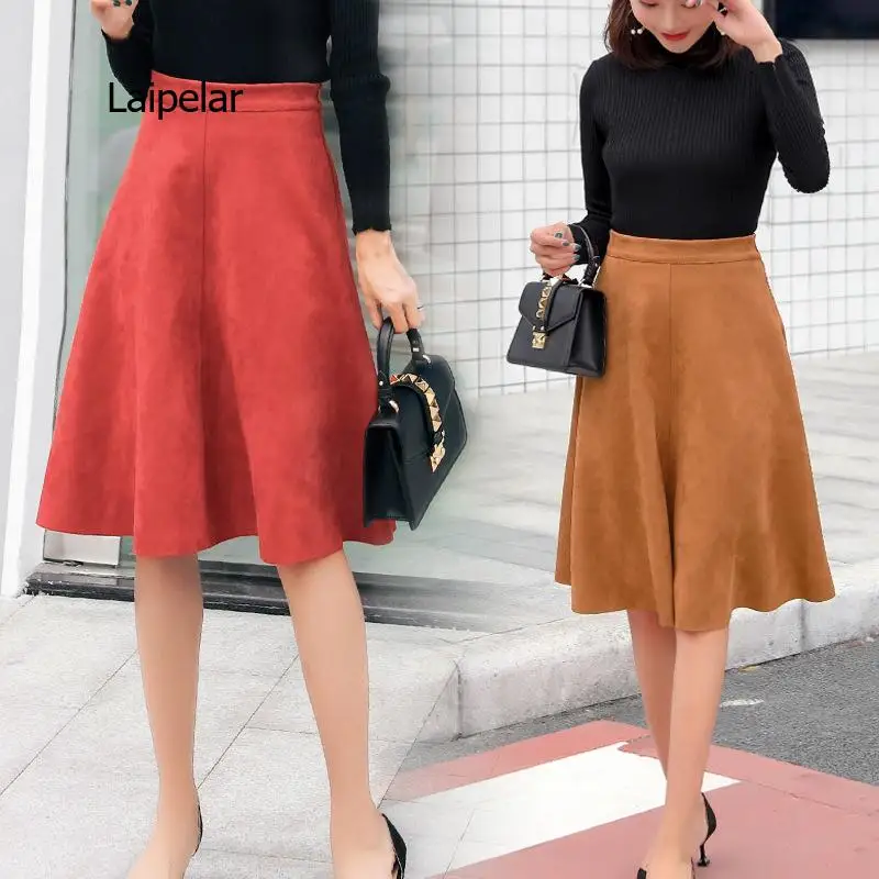 Autumn Winter Women Suede Midi Skirts High Waist Multi Color Elegant A-Line Skirts Umbrella Ladies Skirt Female
Autumn Winter Women Suede Midi Skirts High Waist Multi Color Elegant A-Line Skirts Umbrella Ladies Skirt Female