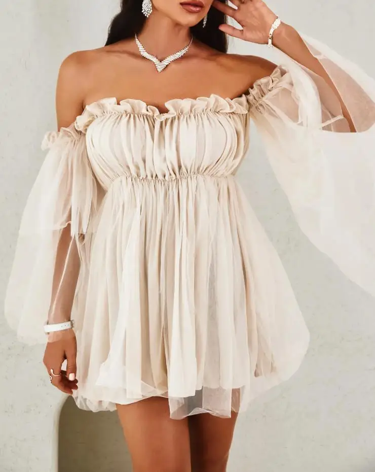 2024 Hot Selling Off The Shoulder Tassel Trimmed Thin Mesh Sweet Long Sleeved A-Line Mini Dress for Young Girls
2024 Hot Selling Off The Shoulder Tassel Trimmed Thin Mesh Sweet Long Sleeved A-Line Mini Dress for Young Girls