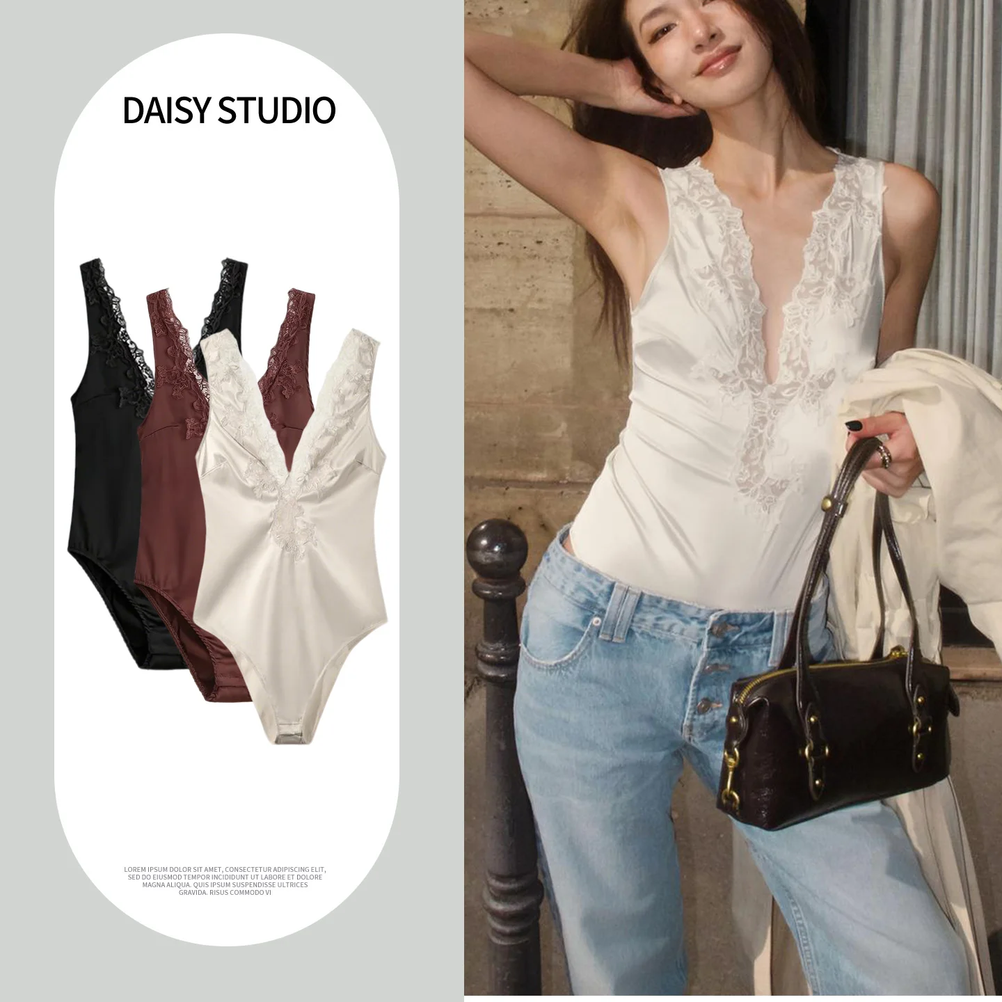 Silk Satin Sensation V-Neck Sleeveless One-Piece Spring Summer New Women's Fashion Lace Trimmed Commute Straight Cut Polyeste...
Silk Satin Sensation V-Neck Sleeveless One-Piece Spring Summer New Women's Fashion Lace Trimmed Commute Straight Cut Polyeste...