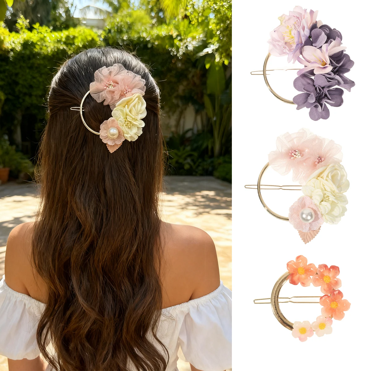 AWAYTR Flower Metal Hair Clip Elegant Round Barrette Party Wedding Hairpin Women Girls Sweet Gold Barrettes Hair Accessories
AWAYTR Flower Metal Hair Clip Elegant Round Barrette Party Wedding Hairpin Women Girls Sweet Gold Barrettes Hair Accessories