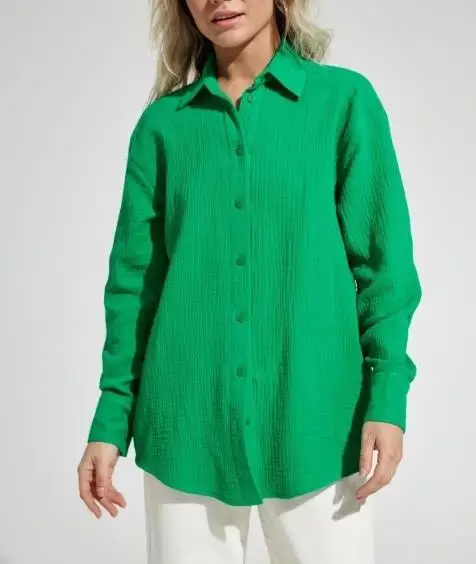 Woman Blouse 2025 Spring Autumn New Solid Color Texture Loose Fit Versatile Casual Long Sleeved Turn-Down Collar Daily Shirt
Woman Blouse 2025 Spring Autumn New Solid Color Texture Loose Fit Versatile Casual Long Sleeved Turn-Down Collar Daily Shirt