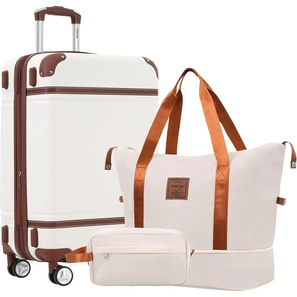 24 Inch Expandable Hard Shell Spinner Suitcase with TSA Lock - Vintage White
24 Inch Expandable Hard Shell Spinner Suitcase with TSA Lock - Vintage White