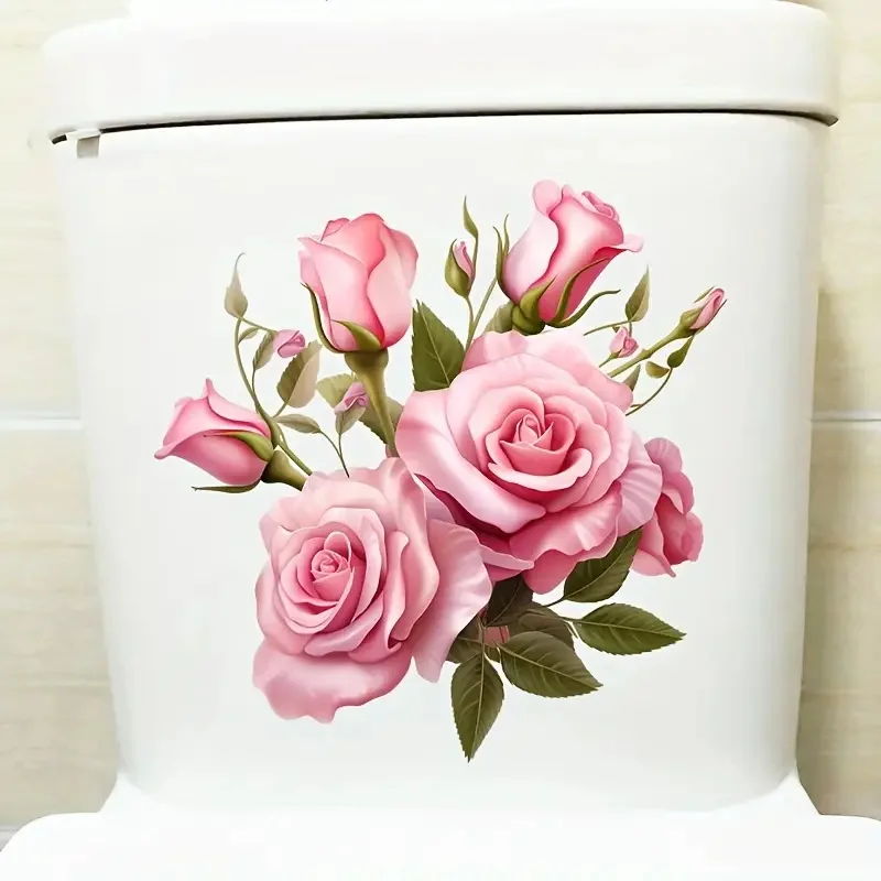 Pink Rose PVC Toliet Decals, Waterproof Floral Stickers For Bathroom Decor, Elegant Removable Vinyl Art Sticker For Home
Pink Rose PVC Toliet Decals, Waterproof Floral Stickers For Bathroom Decor, Elegant Removable Vinyl Art Sticker For Home