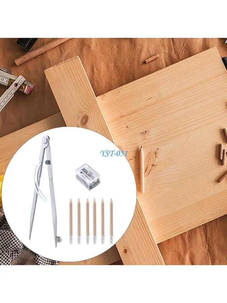 E15A Compasses Geometry For Drafting Drawing Tool Set Woodworking Compasses with Pencil
E15A Compasses Geometry For Drafting Drawing Tool Set Woodworking Compasses with Pencil