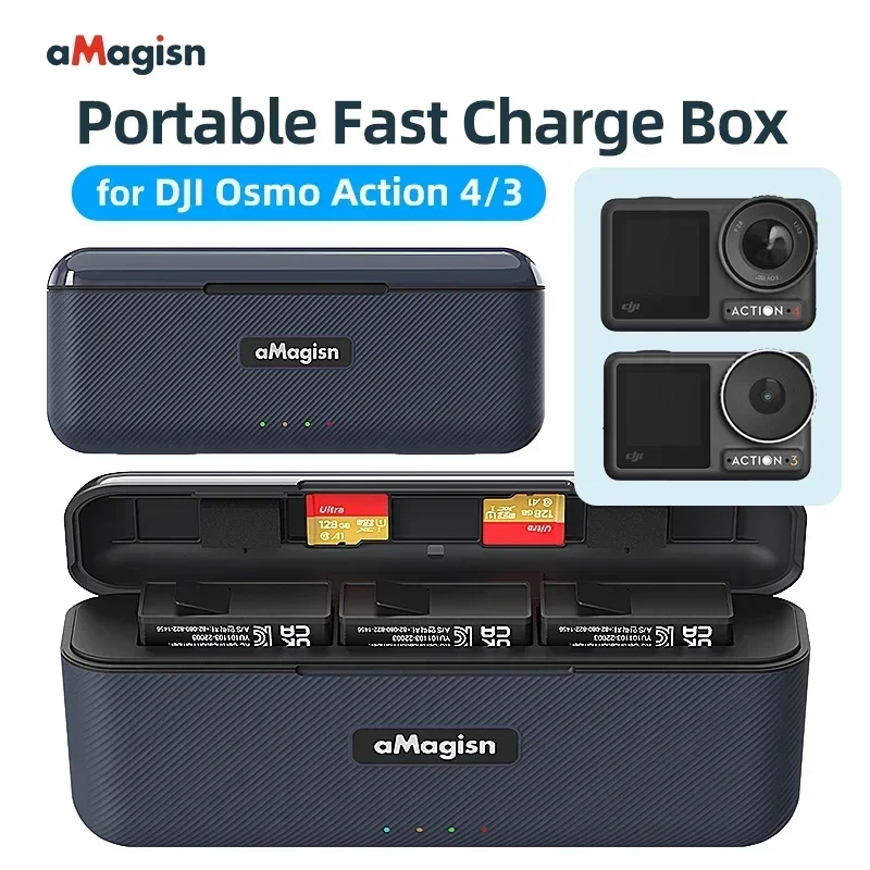 For DJI Osmo Action 4 3 Fast Charge Box Case Pocket Size Portable Battery Charging Storage Case Silicone Power Accessory
For DJI Osmo Action 4 3 Fast Charge Box Case Pocket Size Portable Battery Charging Storage Case Silicone Power Accessory