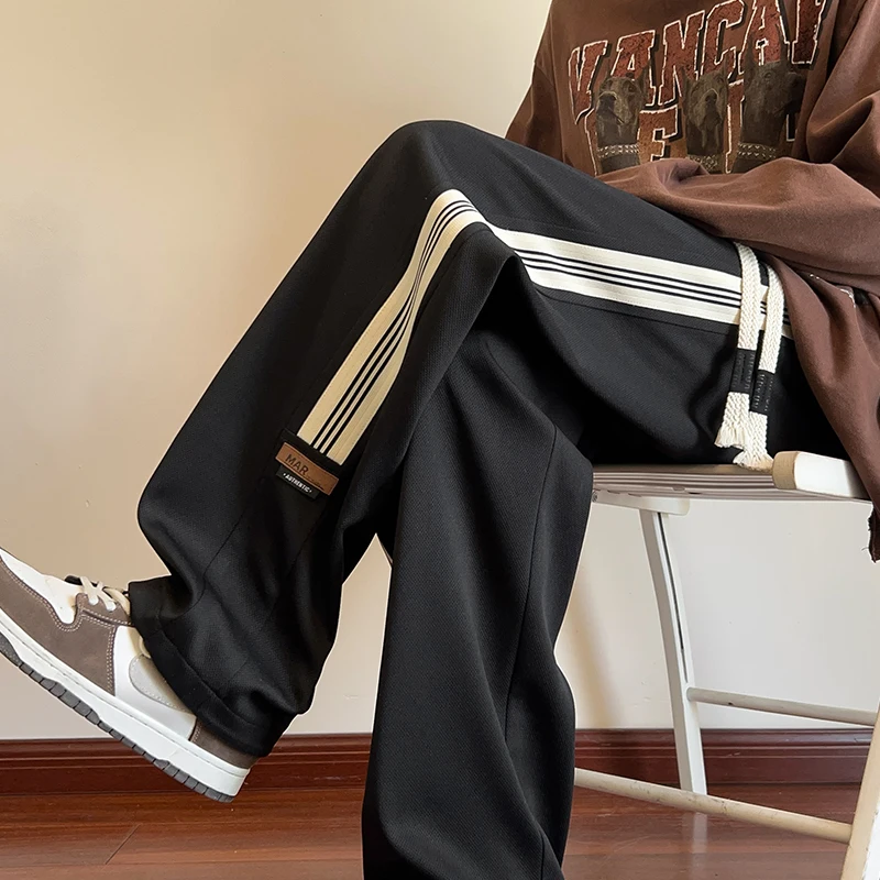 Mens Pants American High Street Loose Straight Sweatpants Stripes Sports Wide-leg Pants Streetwear Men Clothing Joggers Men
Mens Pants American High Street Loose Straight Sweatpants Stripes Sports Wide-leg Pants Streetwear Men Clothing Joggers Men