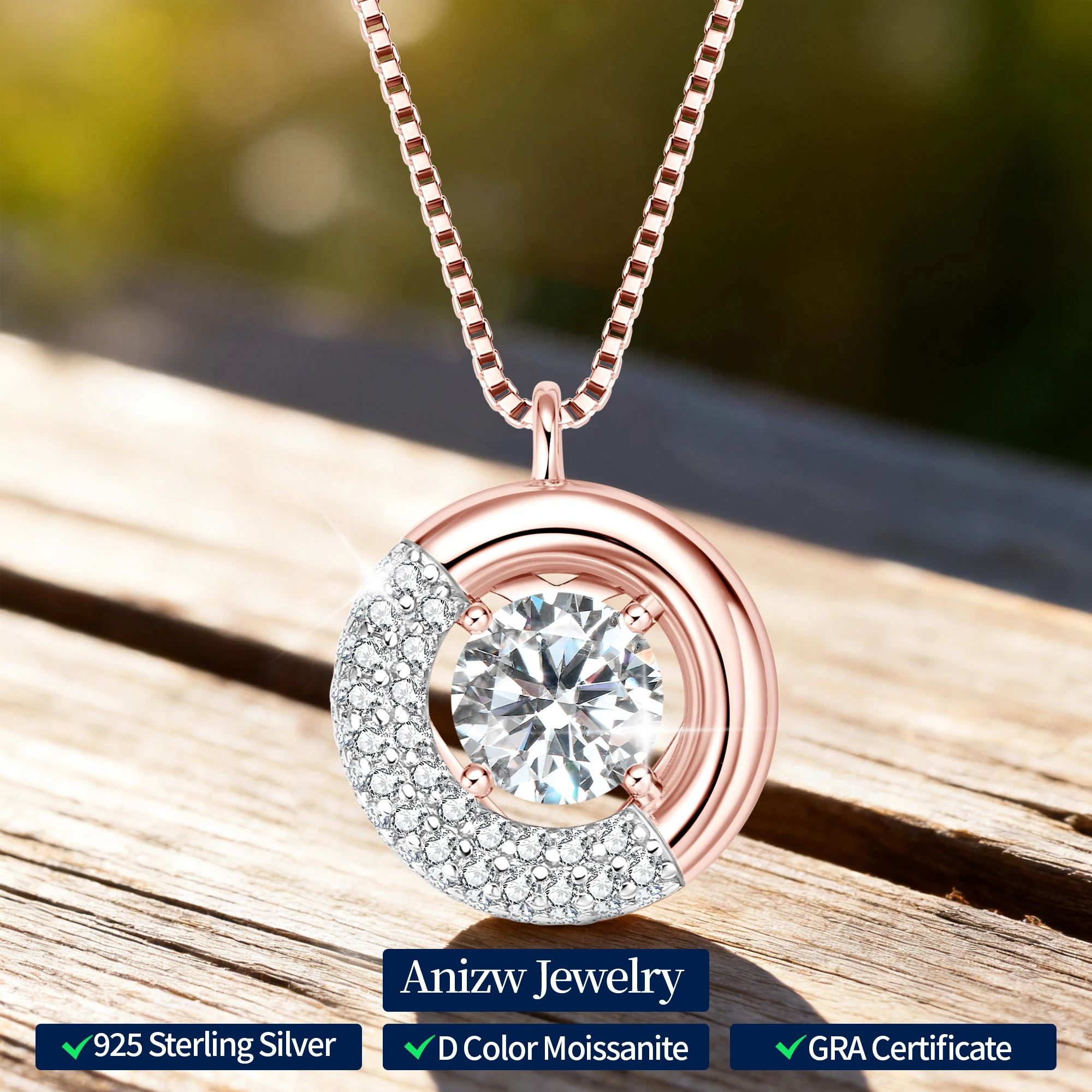 Позолоченное розовым золотом серебряное колье-подвеска «Колесо Фортуны» с муассанитом D 1, 2, 3 карата для женщин, регулируемая цепочка, ювелирное украшение
Позолоченное розовым золотом серебряное колье-подвеска «Колесо Фортуны» с муассанитом D 1, 2, 3 карата для женщин, регулируемая цепочка, ювелирное украшение