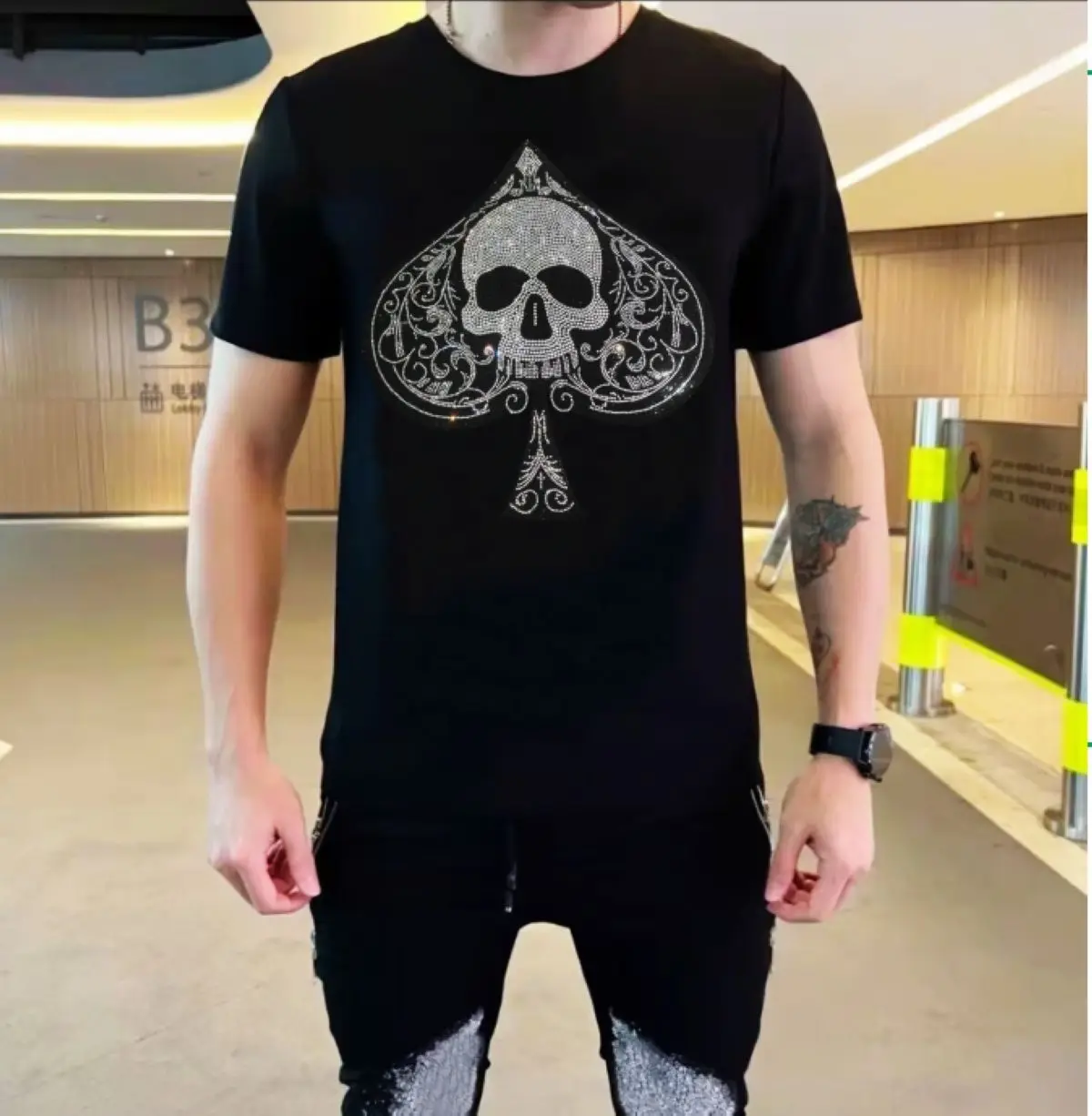 Men's Cotton Letter Rhinestones T-Shirt - Summer Short Sleeve Round Neck Casual Top 20250222
Men's Cotton Letter Rhinestones T-Shirt - Summer Short Sleeve Round Neck Casual Top 20250222