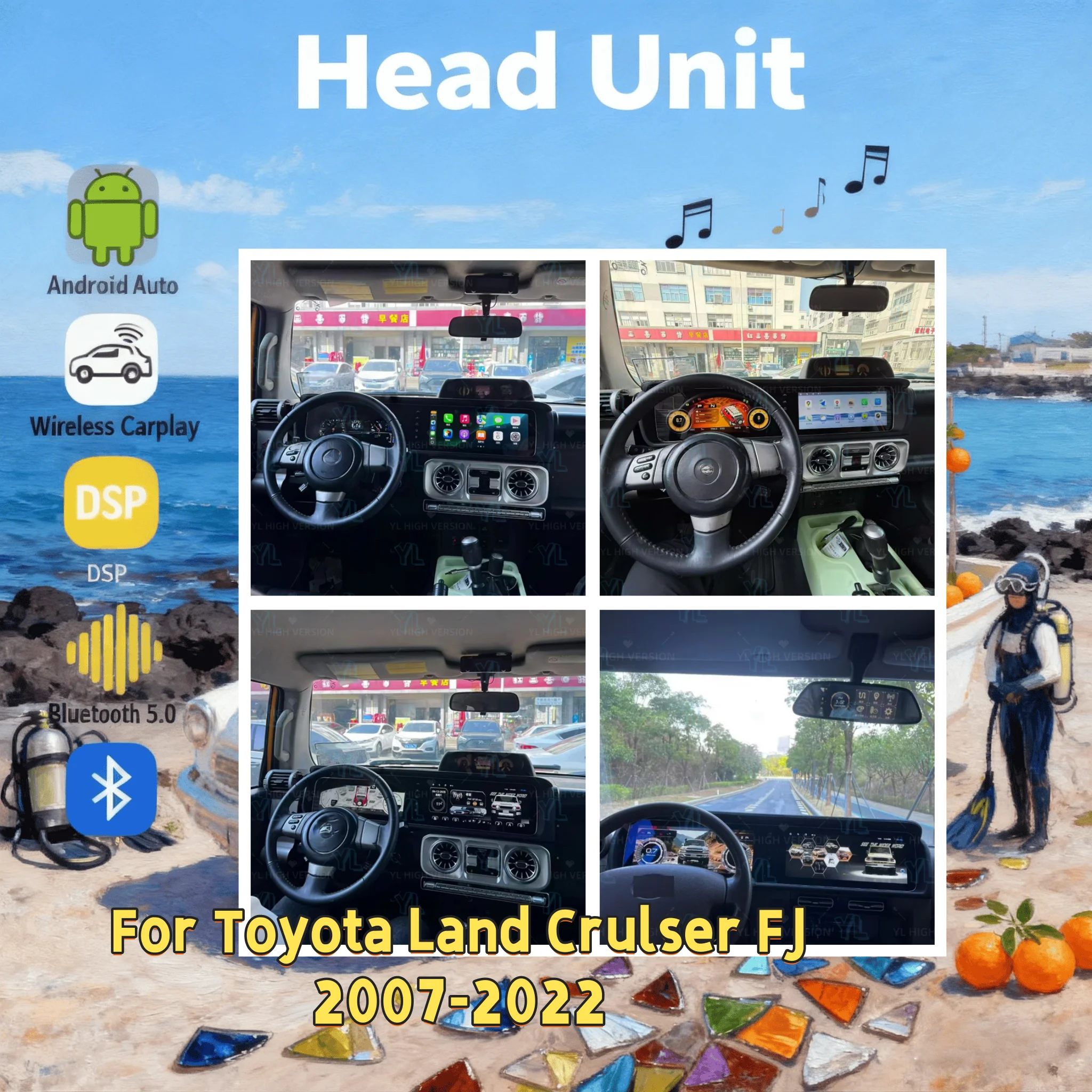 12.3inch HD Dual Screen Car Radio For Toyota Land Crulser FJ 2007-2022 Car Multimedia Player GPS Navigation Carplay Unit 4G BT
12.3inch HD Dual Screen Car Radio For Toyota Land Crulser FJ 2007-2022 Car Multimedia Player GPS Navigation Carplay Unit 4G BT