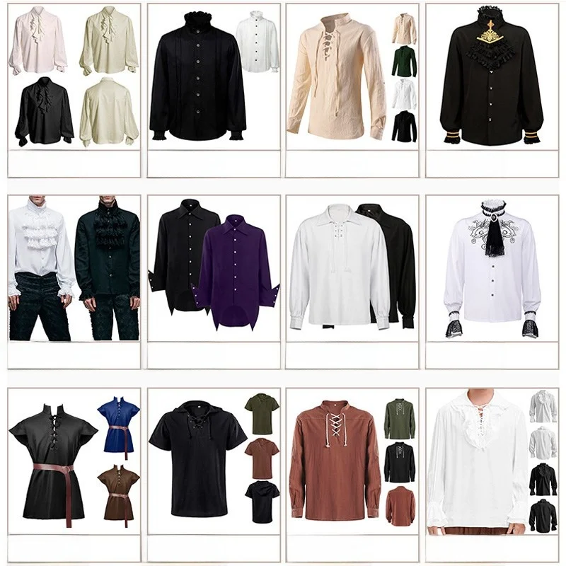Adult Halloween Pirate Costume Shirt Gothic Fashion Men's Clothing Polyester Material Spring Season
Adult Halloween Pirate Costume Shirt Gothic Fashion Men's Clothing Polyester Material Spring Season