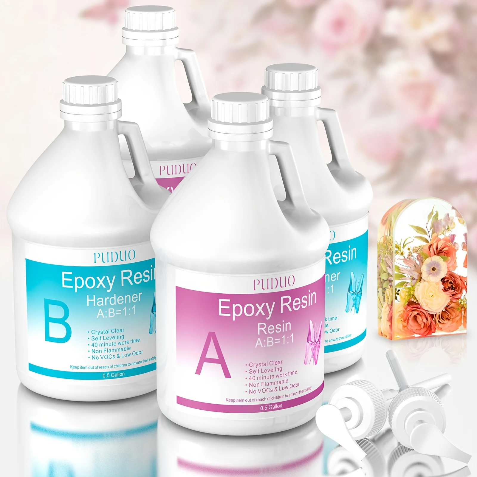 2 Gallon Clear Epoxy Resin Kit, Bubble-Free & Non-Yellowing, Fast-Curing, Beginner-Friendly, 1:1 Mixing Ratio, Ideal For Resin Mold Making, 2-Part Epoxy Resin AB Glue, Suitable For Coating, Casting, River Tables And Handicrafts
2 Gallon Clear Epoxy Resin Kit, Bubble-Free & Non-Yellowing, Fast-Curing, Beginner-Friendly, 1:1 Mixing Ratio, Ideal For Resin Mold Making, 2-Part Epoxy Resin AB Glue, Suitable For Coating, Casting, River Tables And Handicrafts