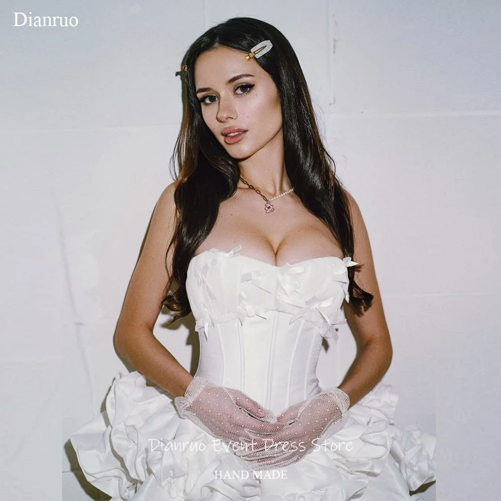 Dianruo Girly White A Line Prom Dresses Satin Bow Bridal Evening Gowns Mini Sweet Layered Ruffled Birthday Dresses Customized
Dianruo Girly White A Line Prom Dresses Satin Bow Bridal Evening Gowns Mini Sweet Layered Ruffled Birthday Dresses Customized