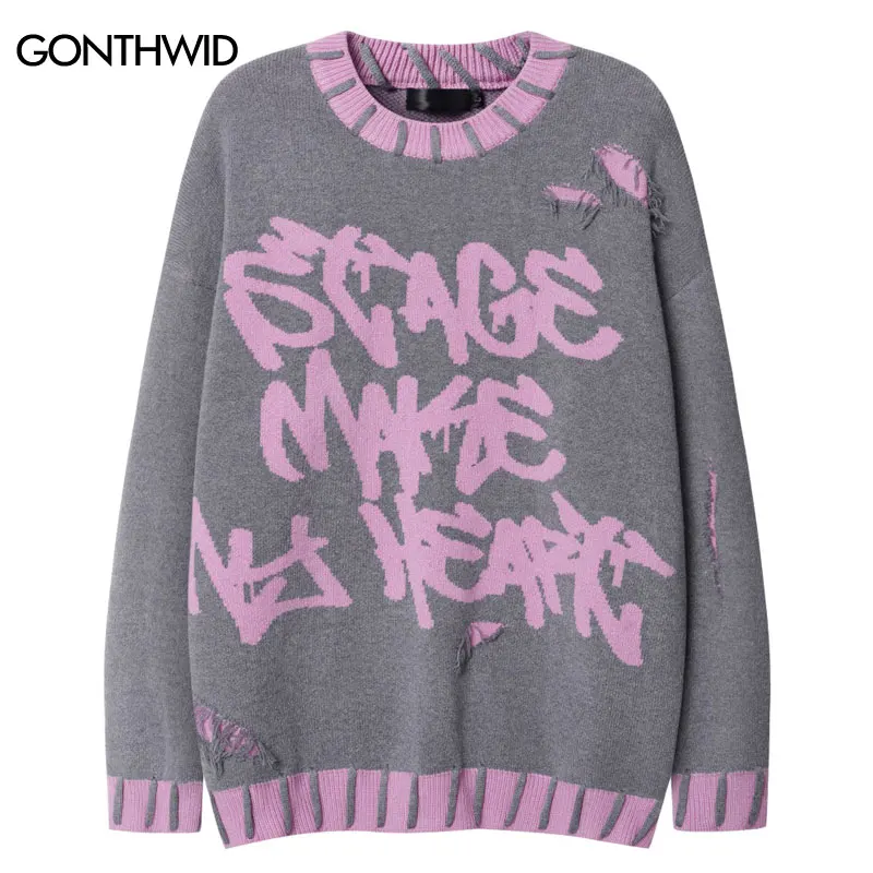 Vintage Sweater Y2K Grunge Ripped Hole Tassel Ties Jumpers Streetwear Men Hip Hop Harajuku Casual Punk Gothic Pullover Sweaters
Vintage Sweater Y2K Grunge Ripped Hole Tassel Ties Jumpers Streetwear Men Hip Hop Harajuku Casual Punk Gothic Pullover Sweaters