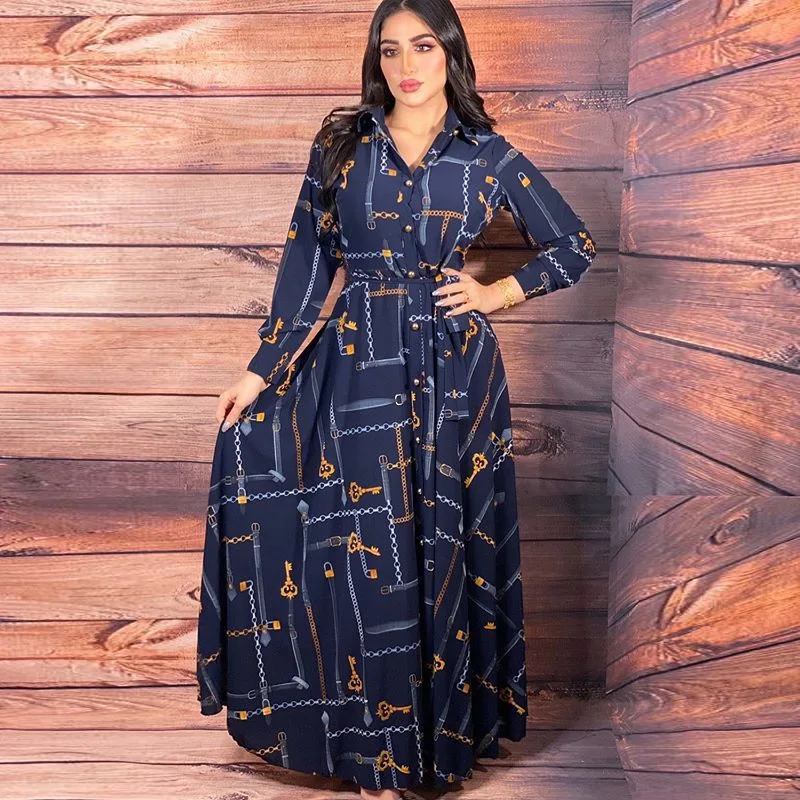 Abaya Femme American European Clothing Multicolor Chain Print Women's Robe Dubai Abaya Turkey for Women Muslim Dress Fashion
Abaya Femme American European Clothing Multicolor Chain Print Women's Robe Dubai Abaya Turkey for Women Muslim Dress Fashion
