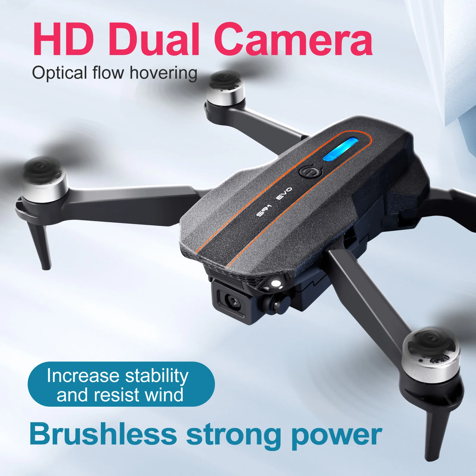 S91 Drone 2 Cameras With WiFi FPV Double Folding Brushless Motor Remote Control Quadrotor, With Optical flow localization,Height
S91 Drone 2 Cameras With WiFi FPV Double Folding Brushless Motor Remote Control Quadrotor, With Optical flow localization,Height